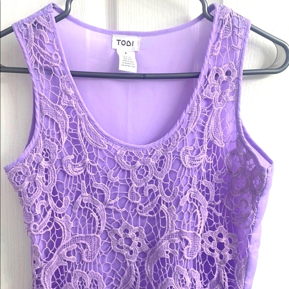 Tobi Purple Lace Sleeveless Tank Top - Picture 4 of 6